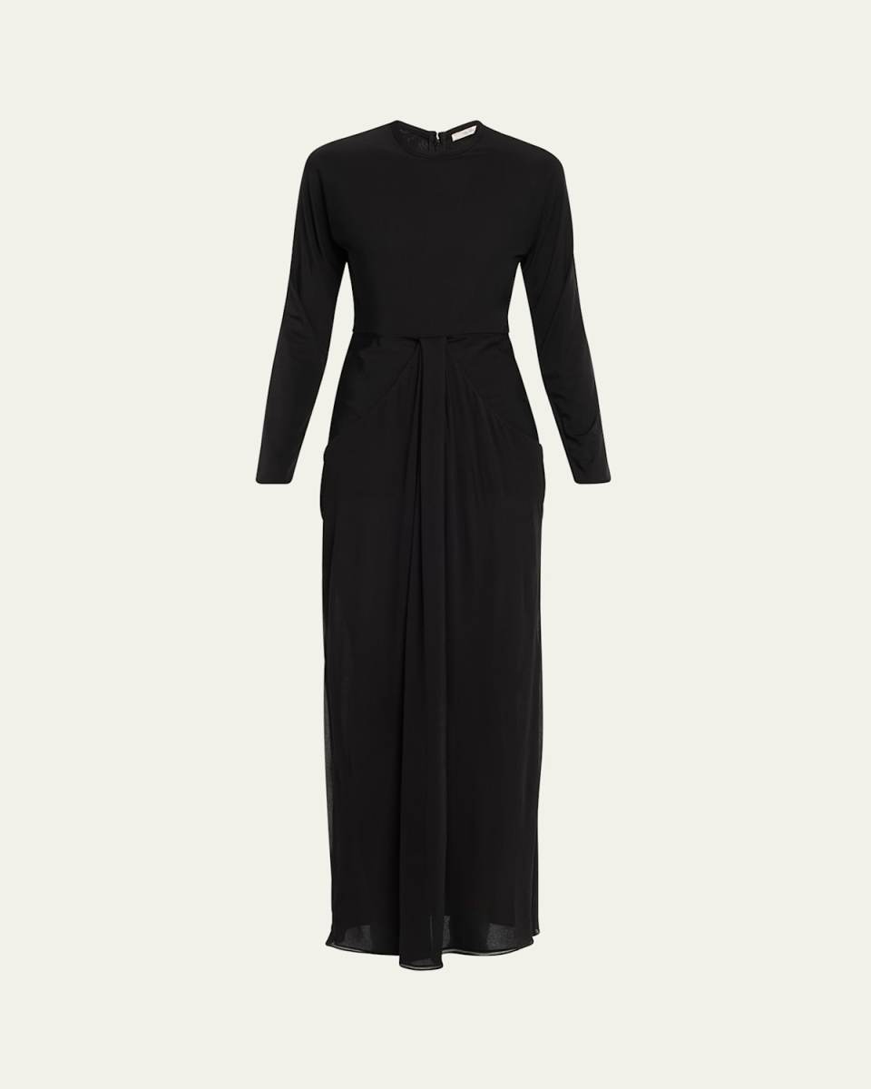 Anselm Draped Column Jersey Dress